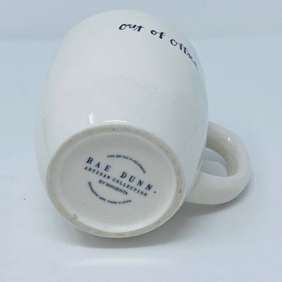 Rae Dunn Artisan Collection By Magenta White Ceramic OUT OF OFFICE Coffee Mug - Picture 7 of 9
